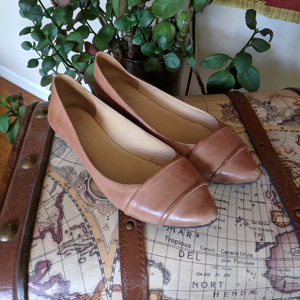 Vintage Leather Chocolat Blu Flats